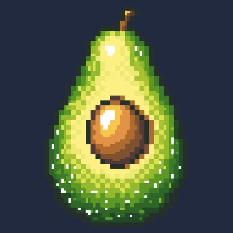 Pixel avocat rétro fruit image