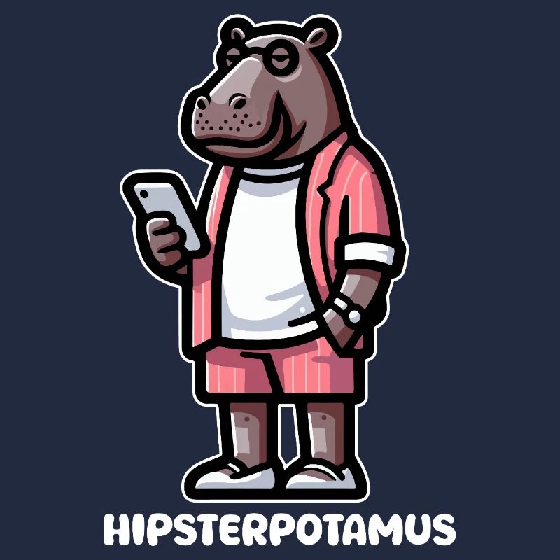 HippoHipster im rosa Anzug