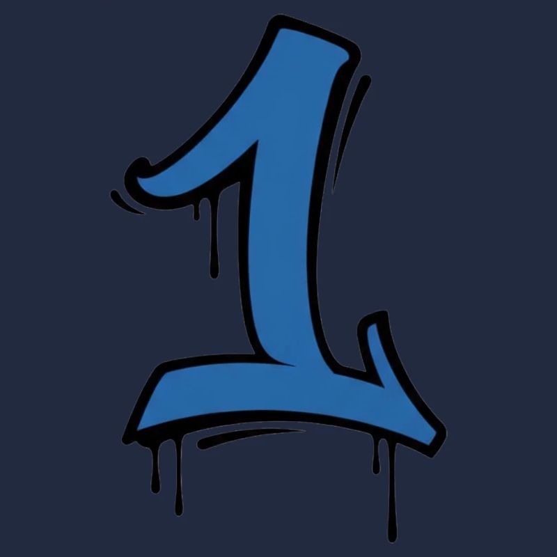 Graffiti Eins Neonblau