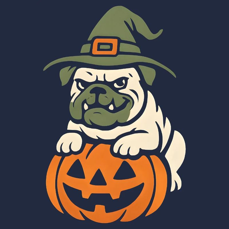 Mops Halloween Kürbis Hexe