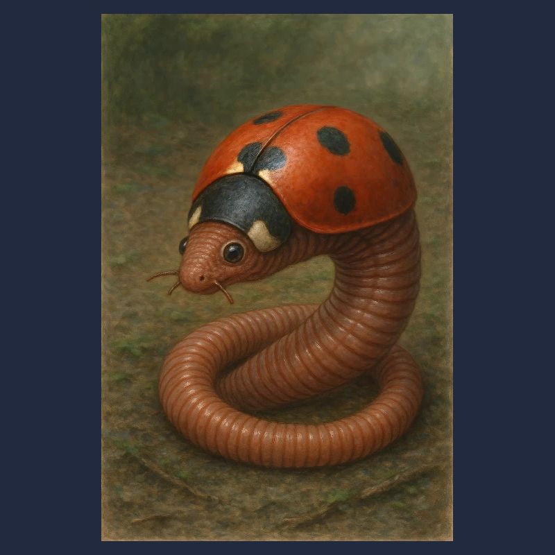 Ladybug and earthworm