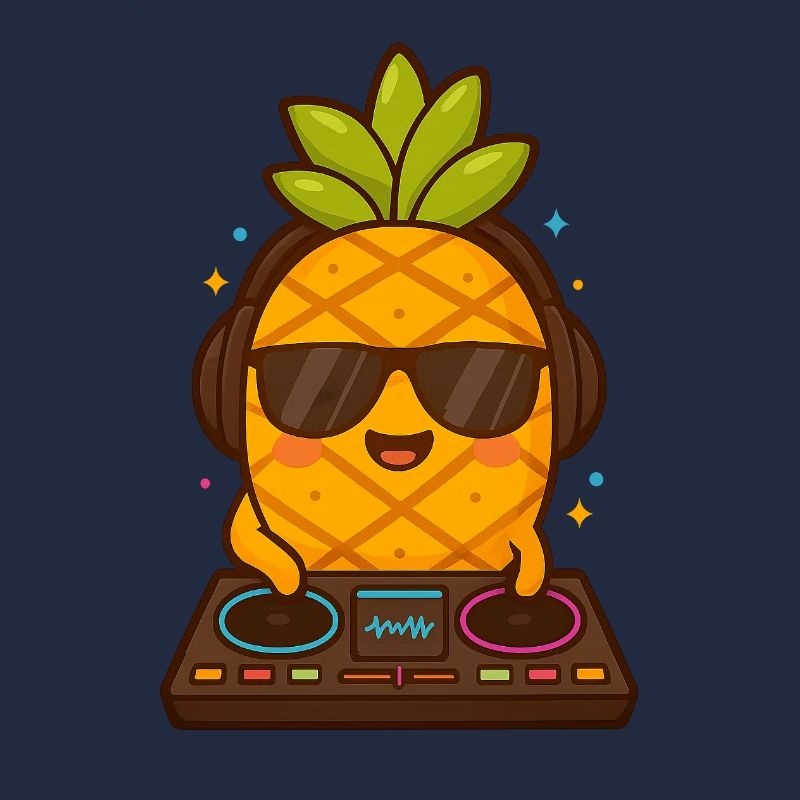 Pineapple DJ mit Sonnenbrille