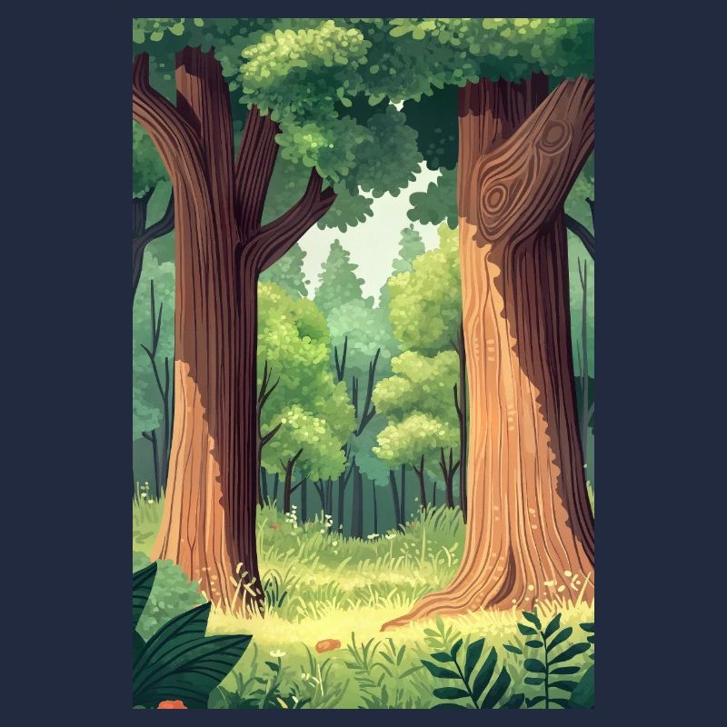 Waldlandschaft Illustration Poster
