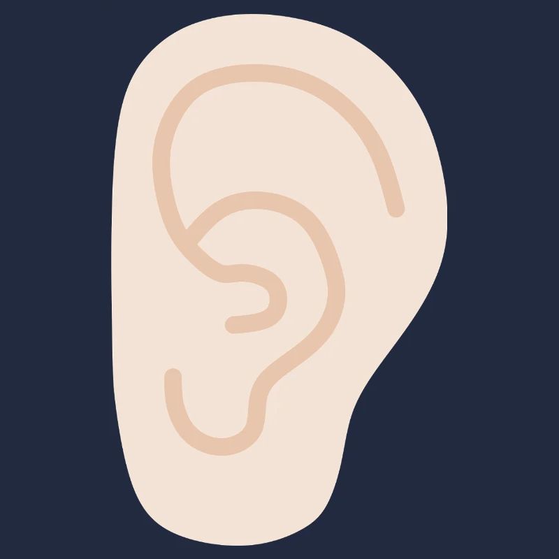 Ear: Soft Peach Line Art