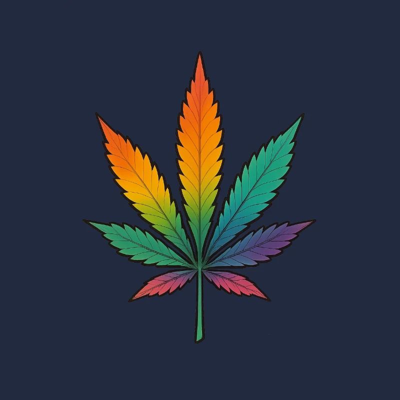 Conception de feuille de cannabis arc-en-ciel