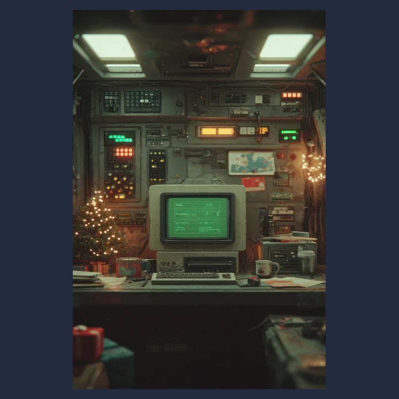 Retro Computer Console Holiday Glow