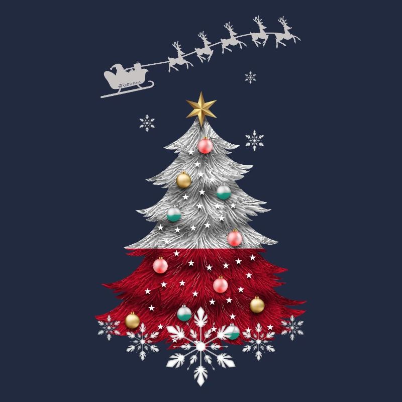 Weihnachtsbaum mit polnischer Flagge