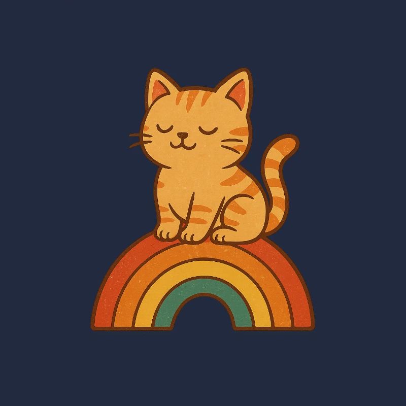 Chat Arc-en-ciel Tranquillité