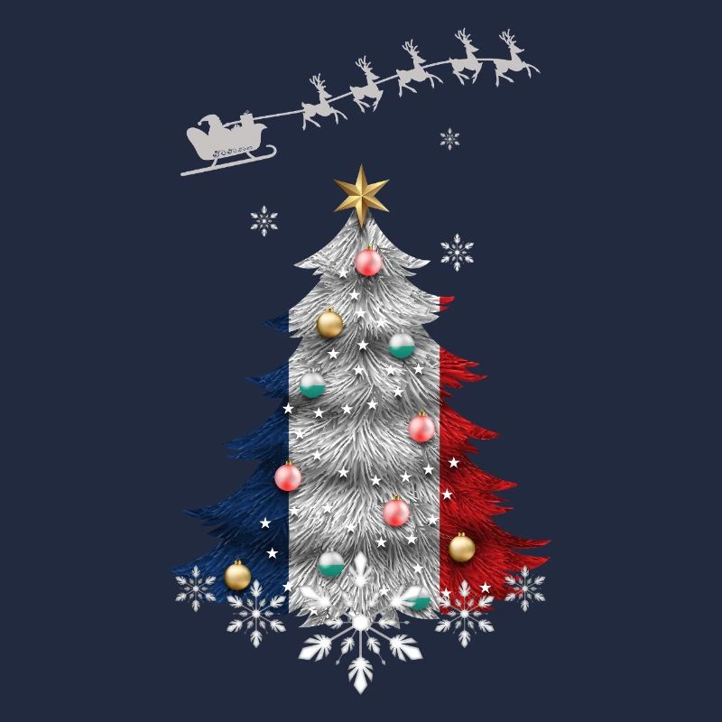 Weihnachtsbaum mit Frankreich-Flagge