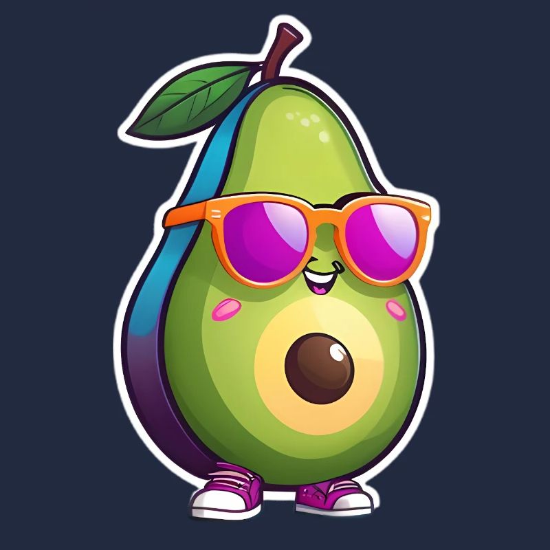 Kunterbuntes Avocado-Charakter