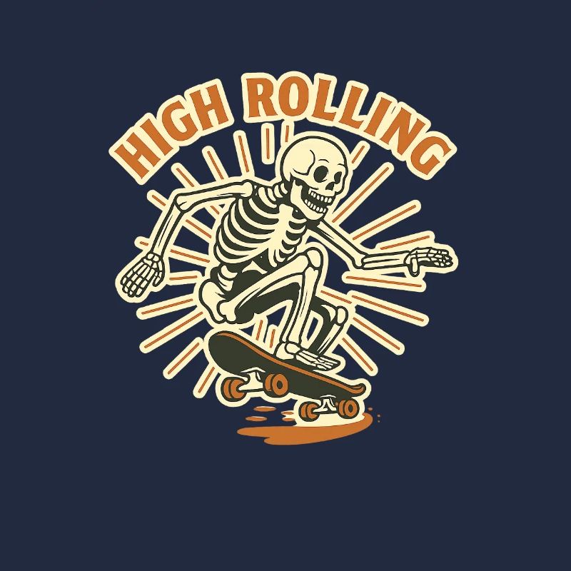 High Rolling Skeleton Skateboard