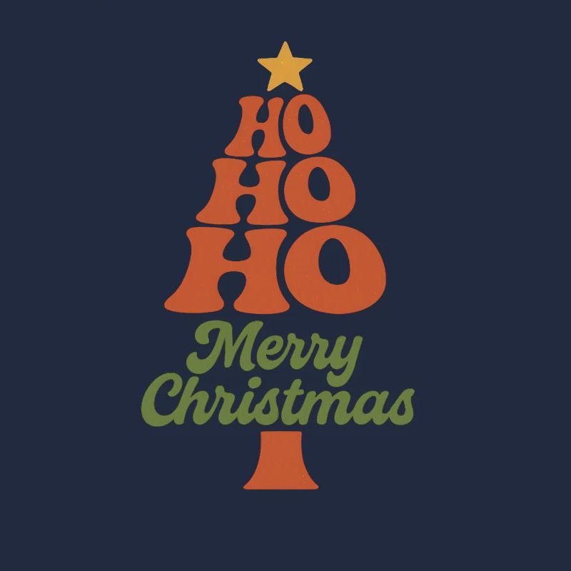 HoHoHo Weihnachtsbaum Typografie