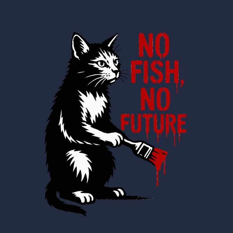 No Fish No Future Cat Graffiti