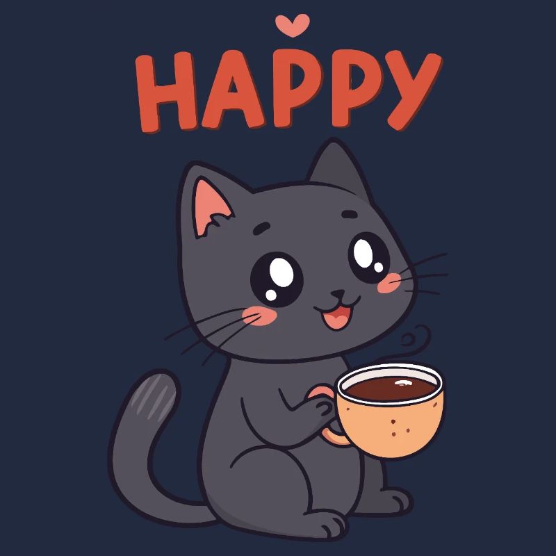 Happy Coffee Kitten