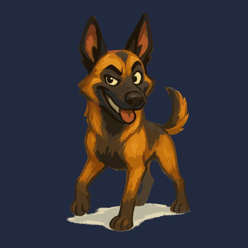 Frecher Malinois Cartoon Hund