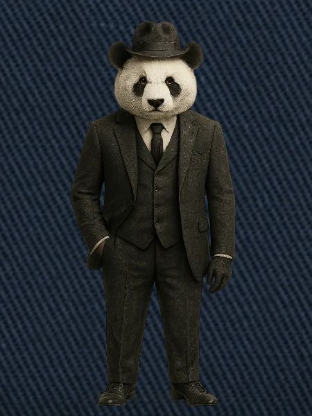 Panda in eleganter Kostüm