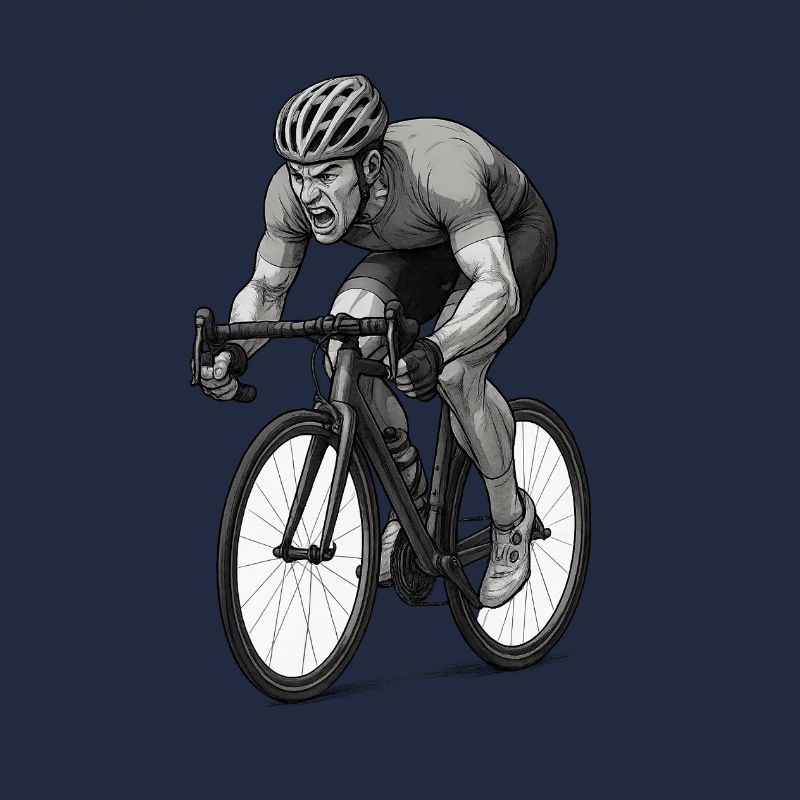 Rennrad Sprinter Comic Illustration