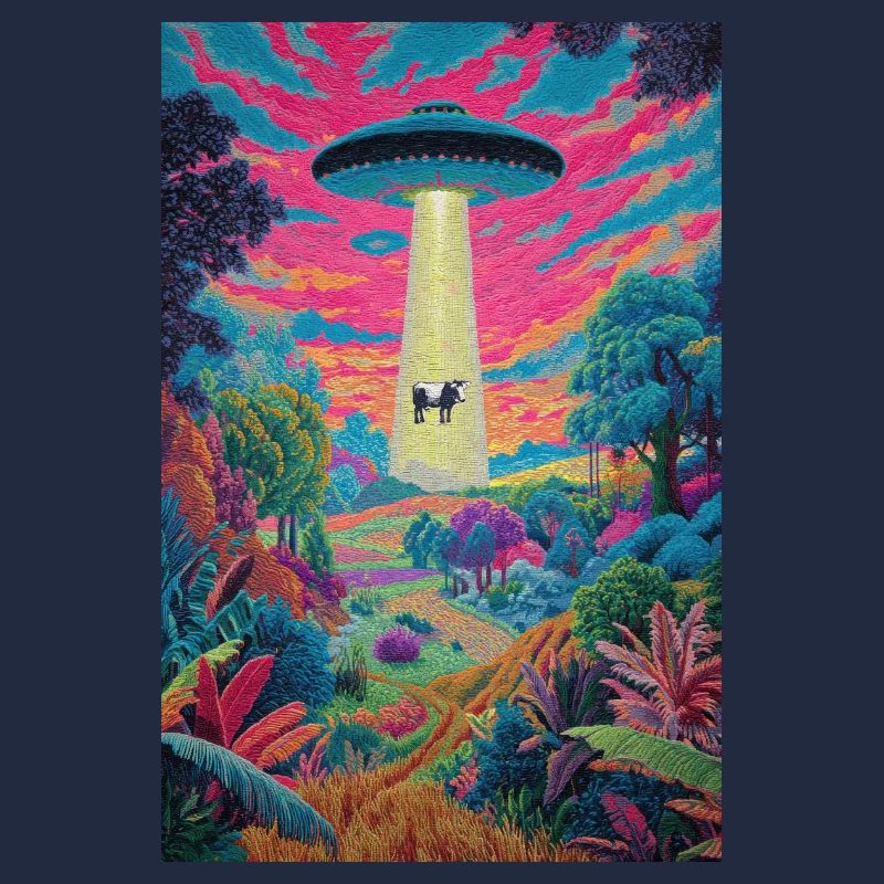 Psychedelische UFO-Turmkuh