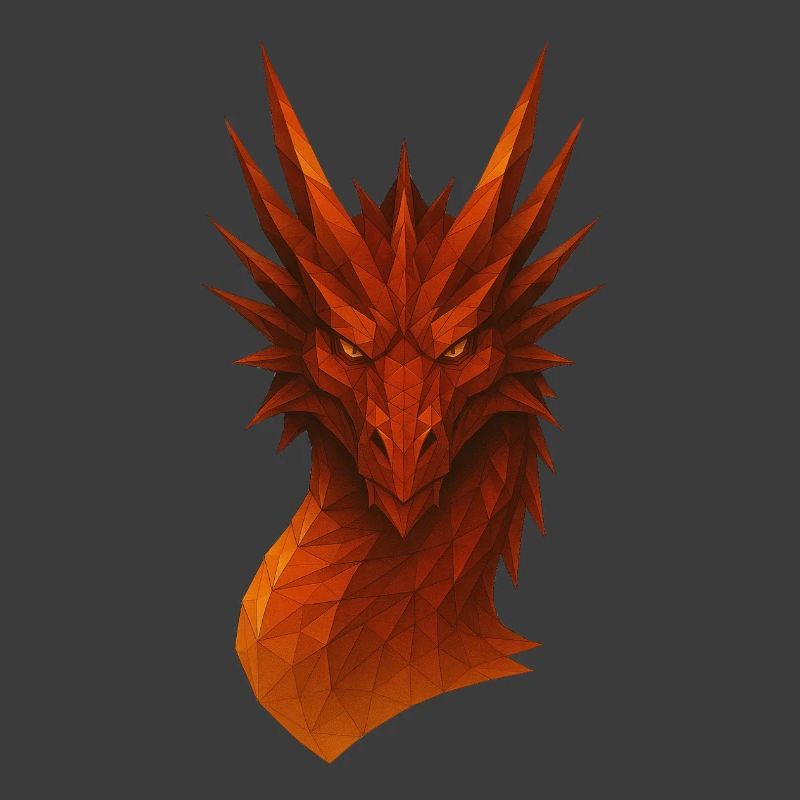 Flammender Lowpoly Drache