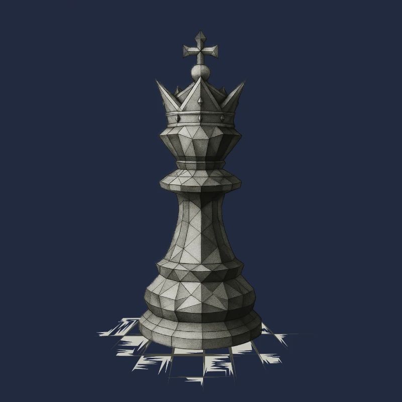 Chess King on Board – Dark Strategy Illustrations