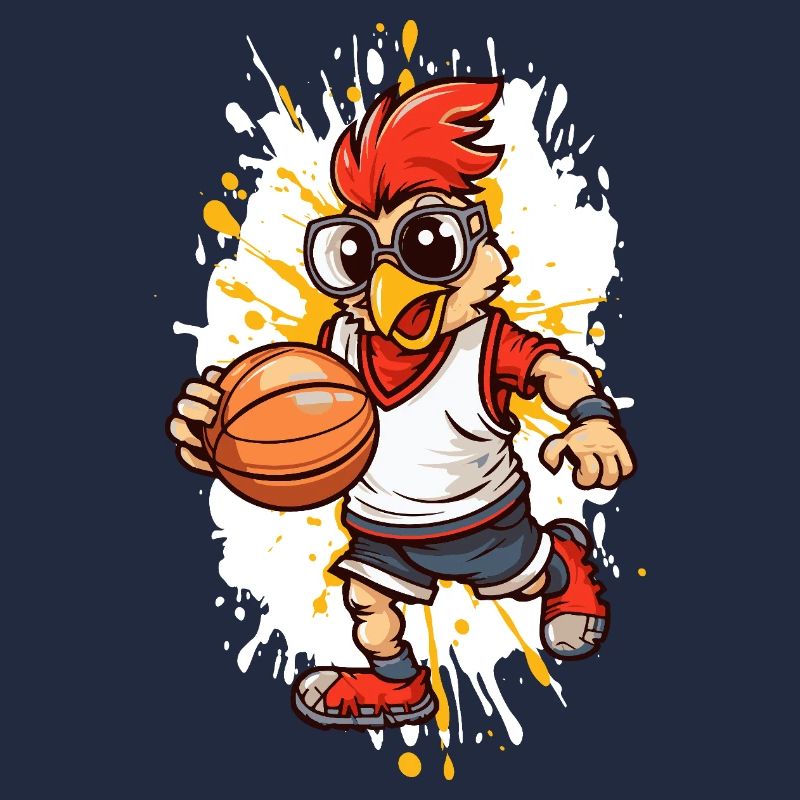 Poulet basketteur avec lunettes