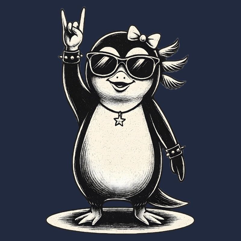 Rockiger Pinguin mit Sonnenbrille