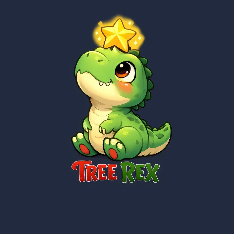 Tree Rex mit Lichterkette und Geschenk Weihnachten