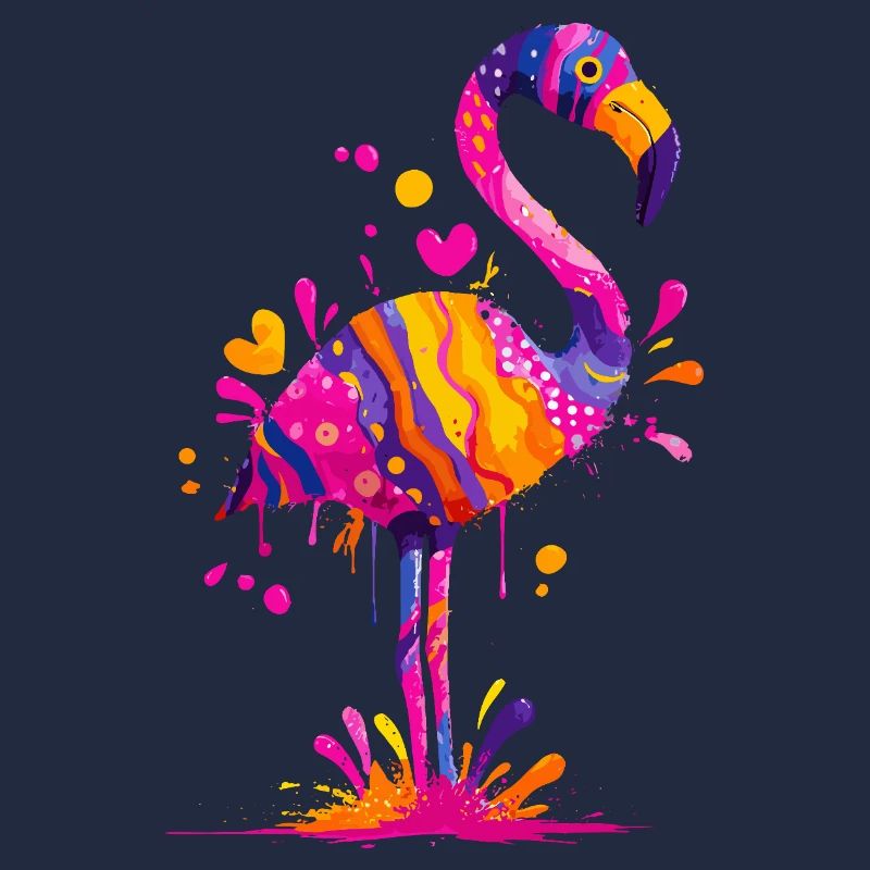 Farbexplosion Flamingo