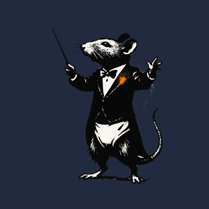 Ratte Dirigent im Smoking