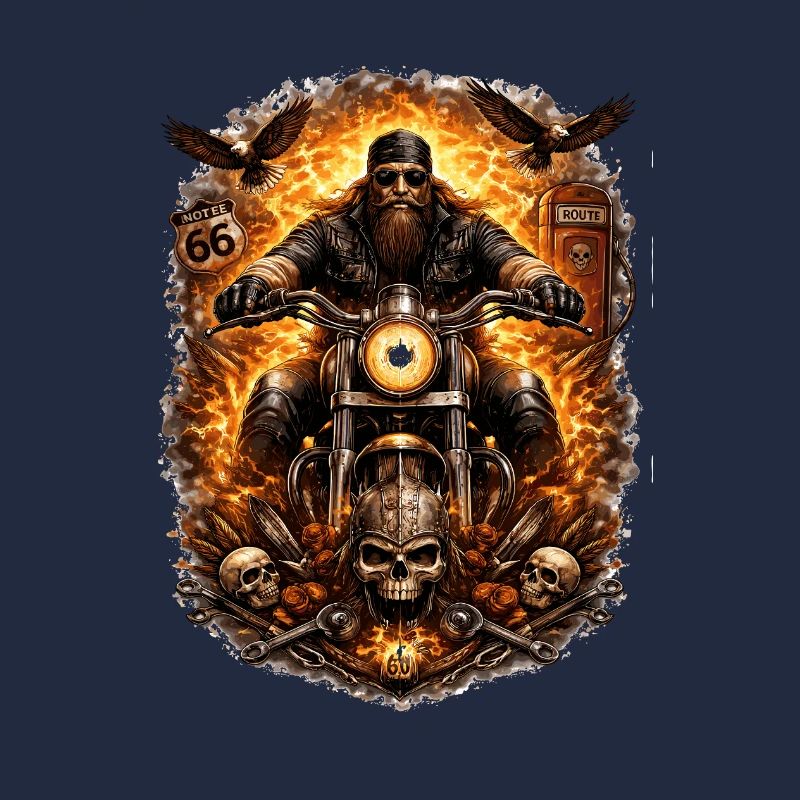 Flammen-Biker Schädel