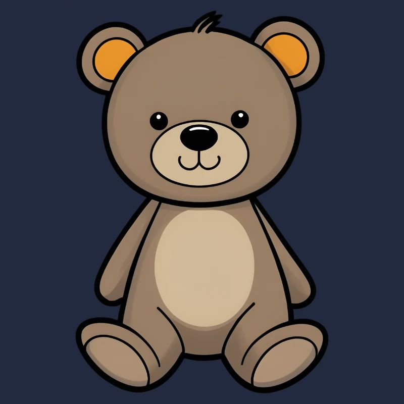 Kuschelbär Illustration Samtbraun