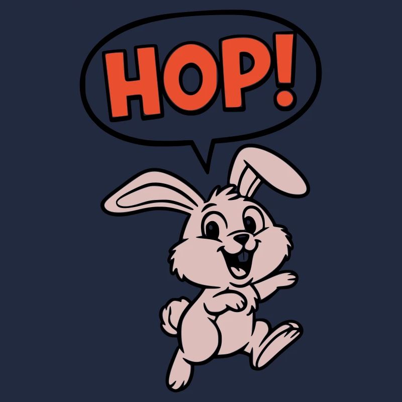HOP! Bunny Jumping Comic Action Vector