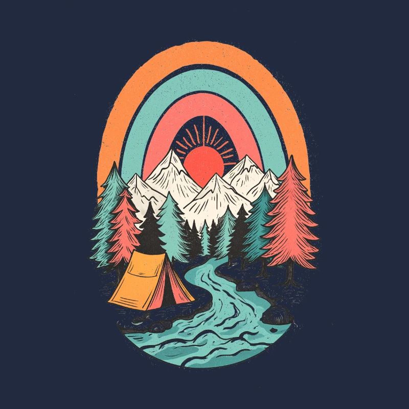 Berglandschaft Camping im Sonnenbogen