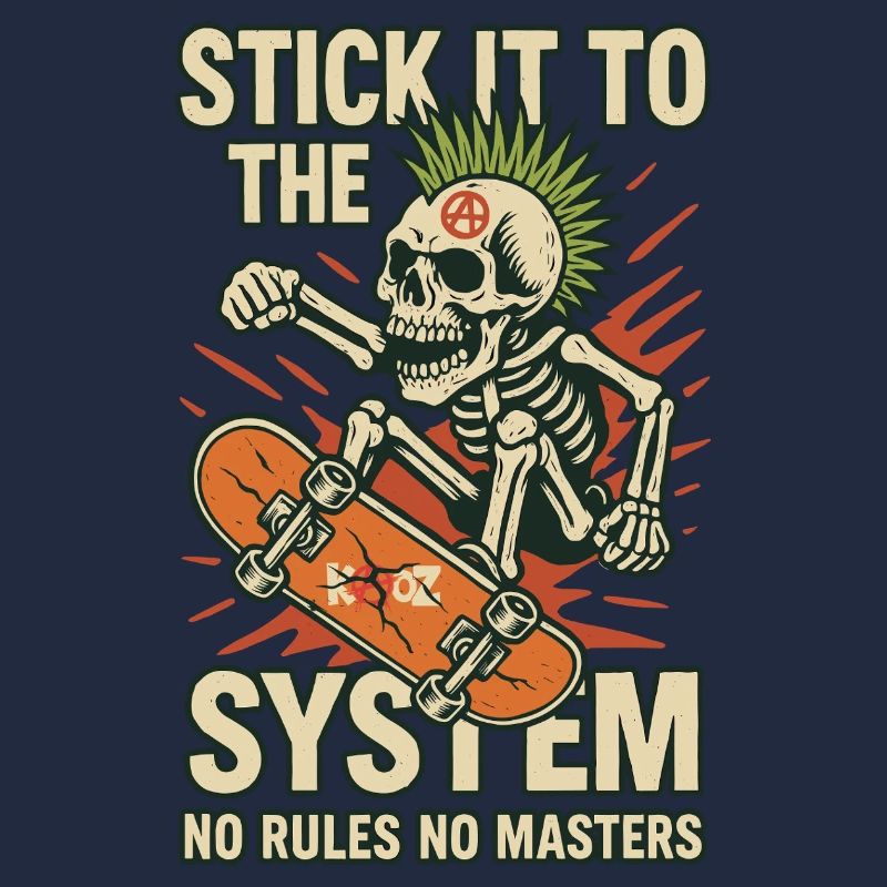 Skeleton Skateboard Against the System
