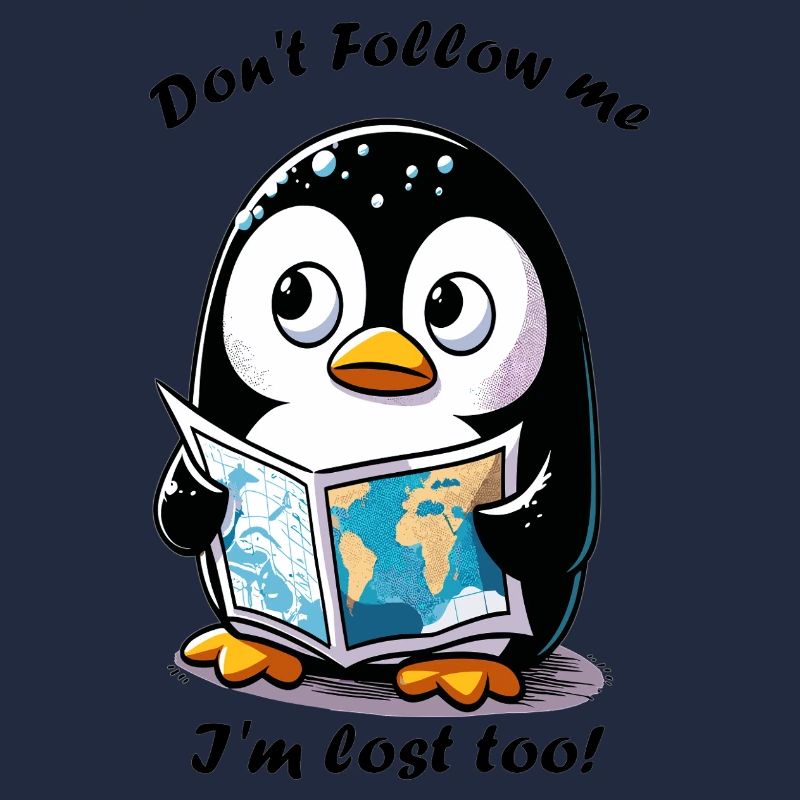 Lost Penguin with Map