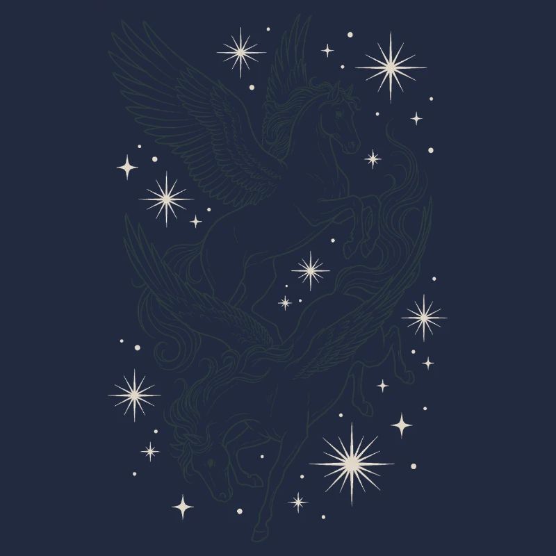 Two celestial pegasus in stars