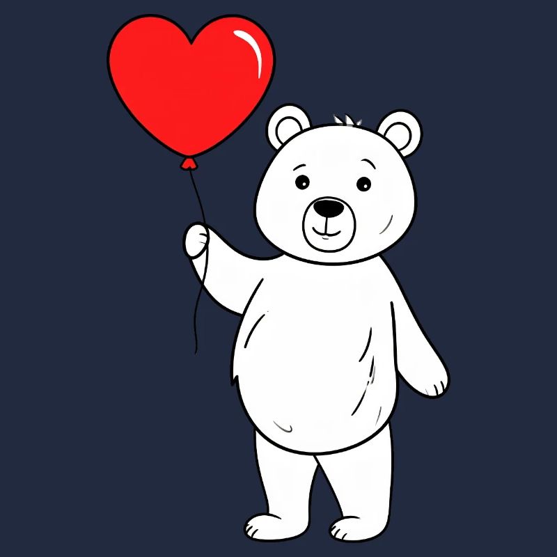 Bär mit Herzluftballon