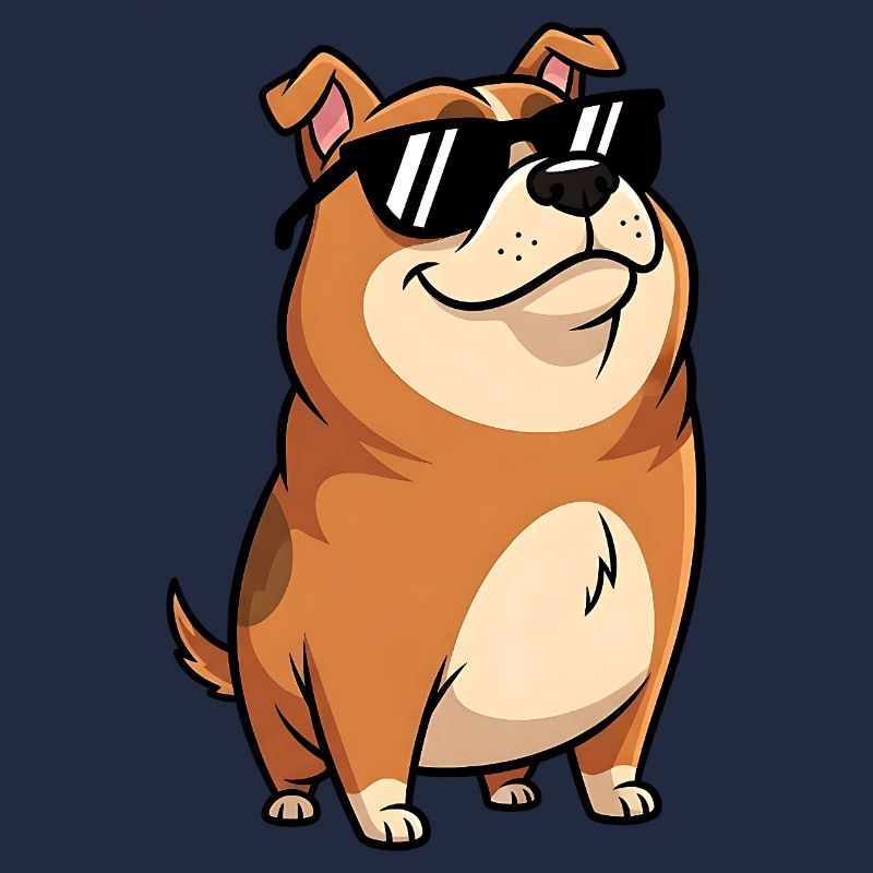 Dicker Dackel mit Sonnenbrille