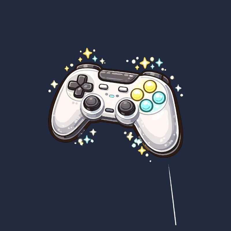 Leuchtender Spielecontroller mit Sternenstaub