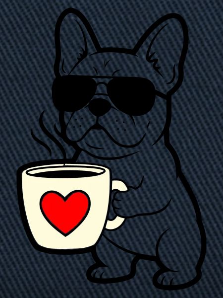 Frenchie Dog Coffee Outline
