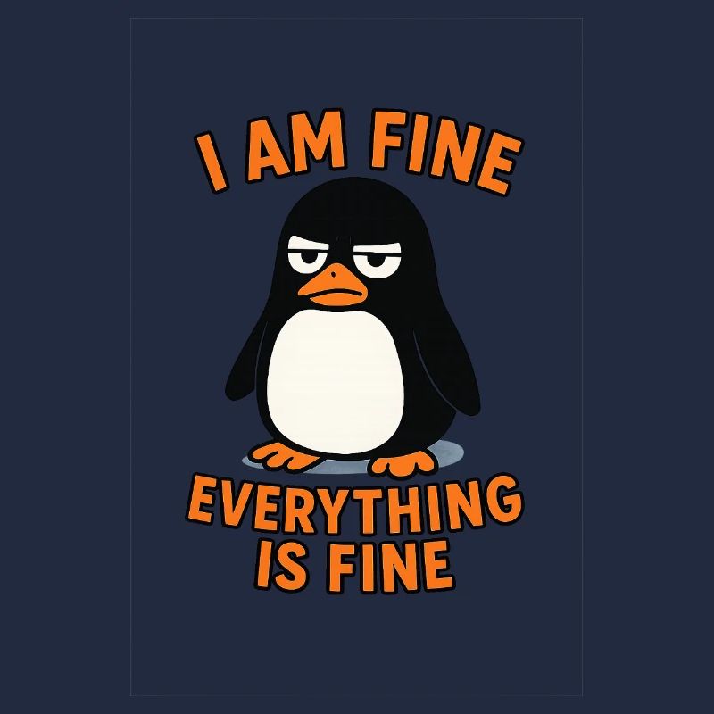 Calm penguin everything is fine