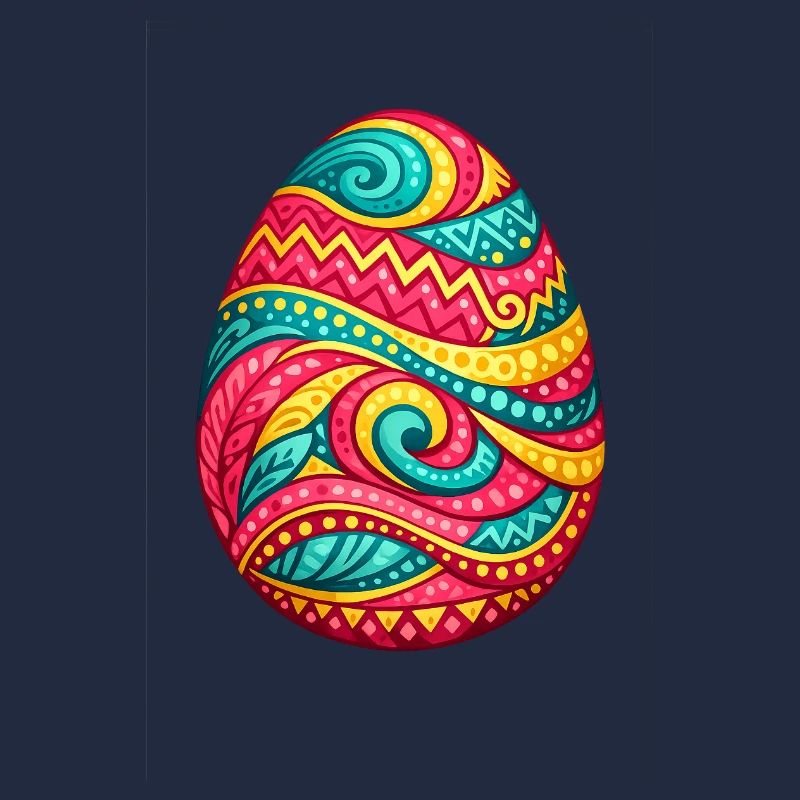 Colorful spiral Easter egg
