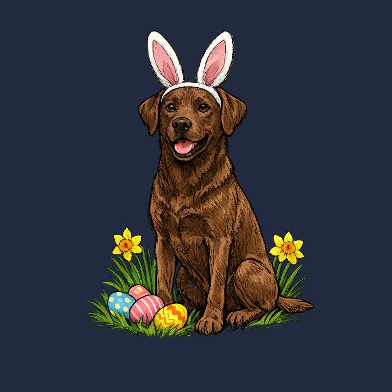 Osterlabrador mit Hasenohren