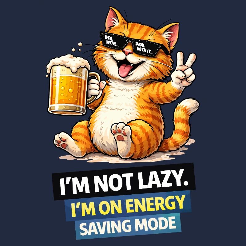 Energy Saving Cat Not Lazy