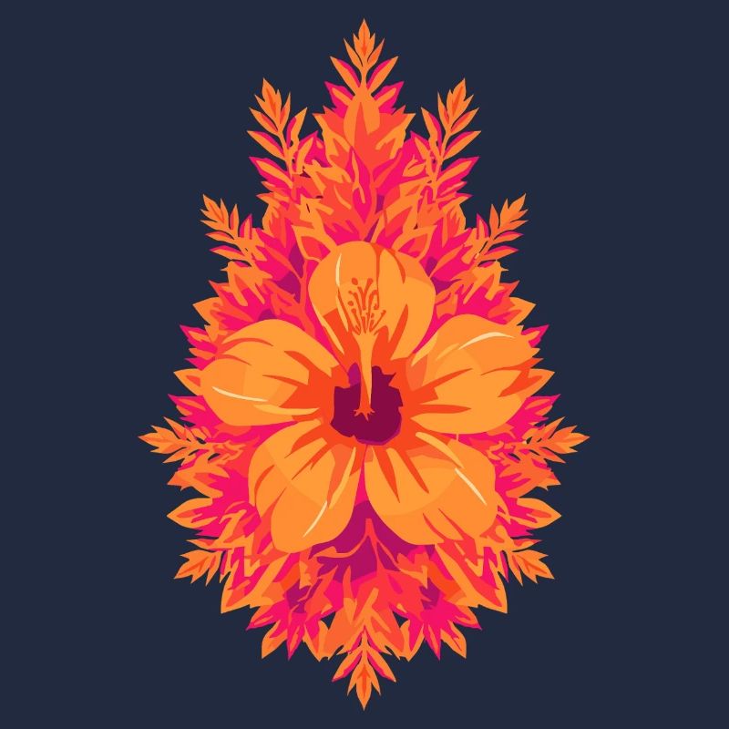 Flames Hibiscus Tropical Bloom