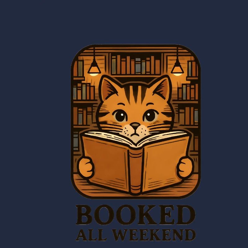 Lesekatze im Bücherregal