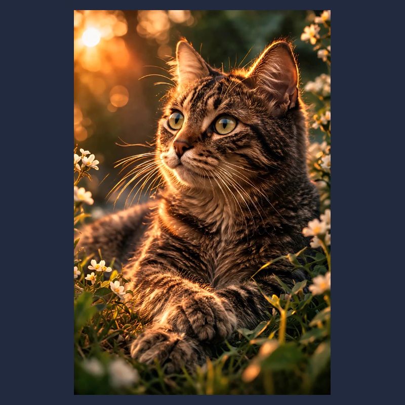 Cat at sunset