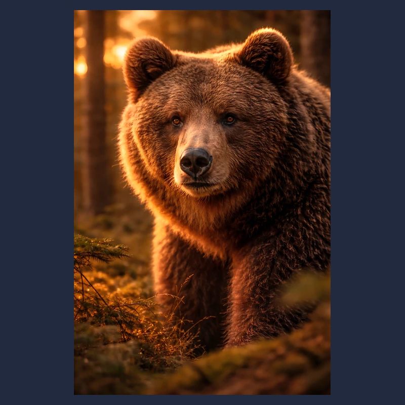 Ours couchant dans la forêt