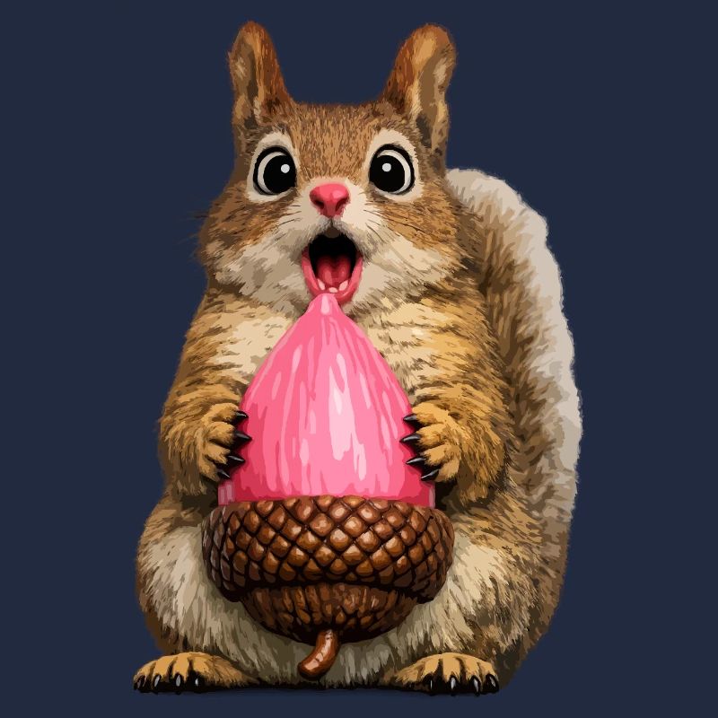 Pink Acorn Squirrel Wink