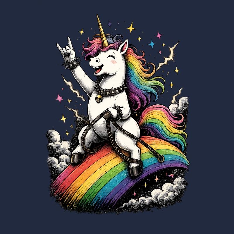 Unicorn on rainbow stage